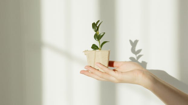 money growing in a plant pot