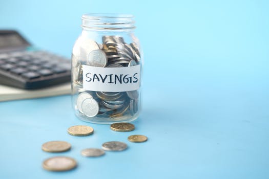 savings jar with coins