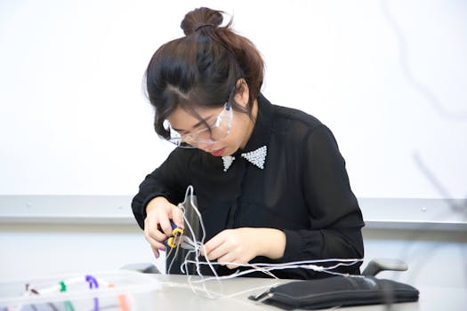 image of a student working on a DIY project