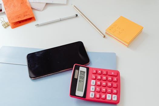 Budgeting tools on a desk