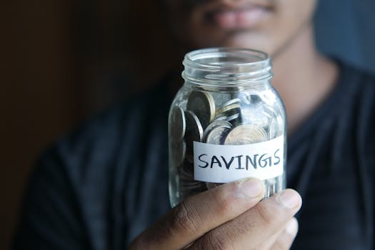 savings jar filled with coins