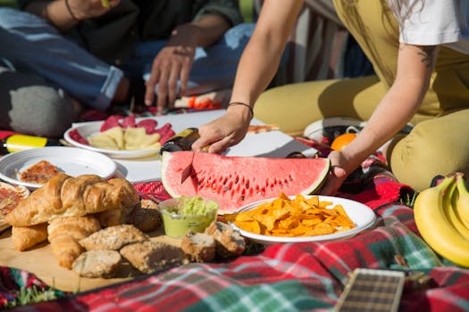 a person enjoying a picnic