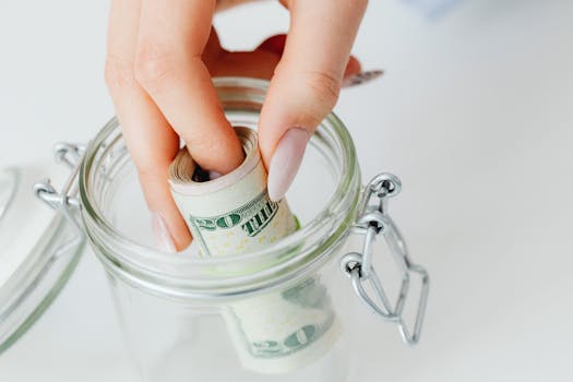 Emergency fund savings jar