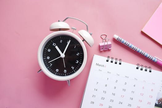 a planner being used to manage time