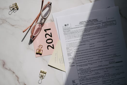 tax documents on a table