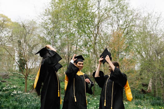 happy students celebrating financial success