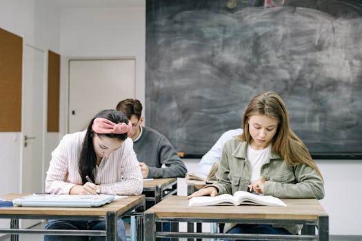 International students studying together