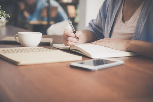 Student budgeting at a cafe