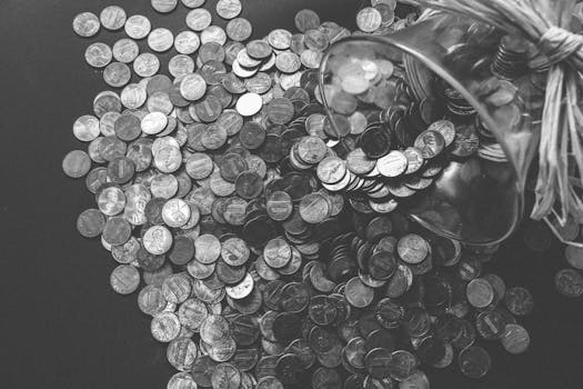 savings jar filled with coins