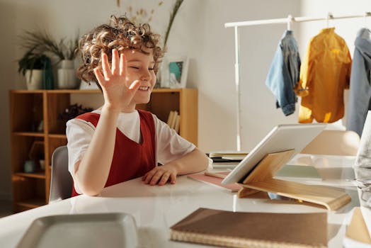 student smiling while studying